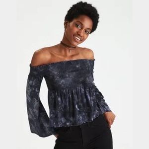 American Eagle Tie Dye Off-Shoulder Top